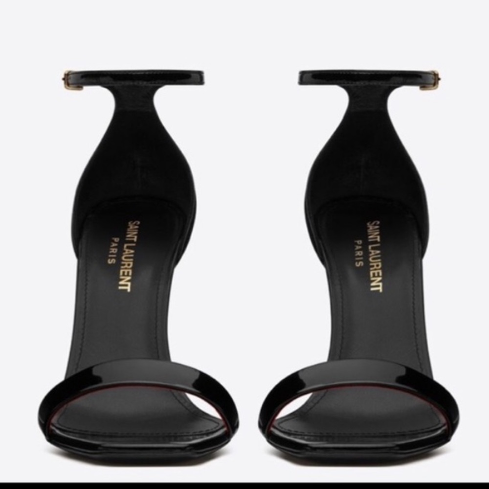 YSL patent leather sandal heels